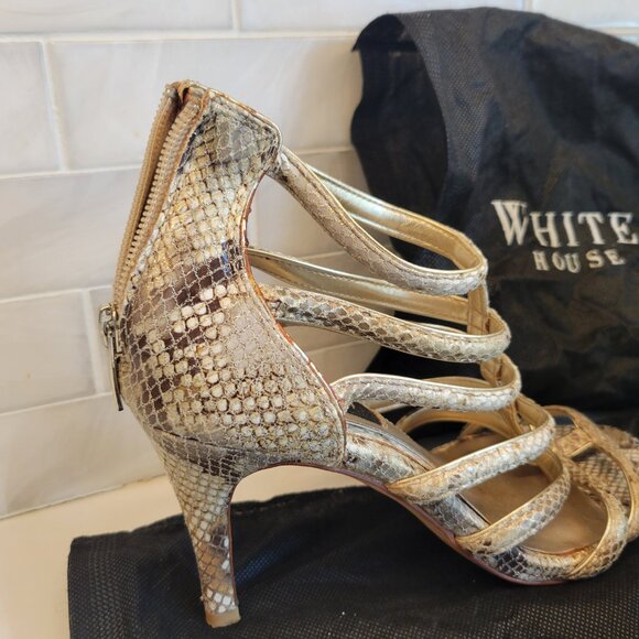 Heeled Dressy Strappy Sandals WHITE HOUSE BLACK MARKET - Picture 2 of 5